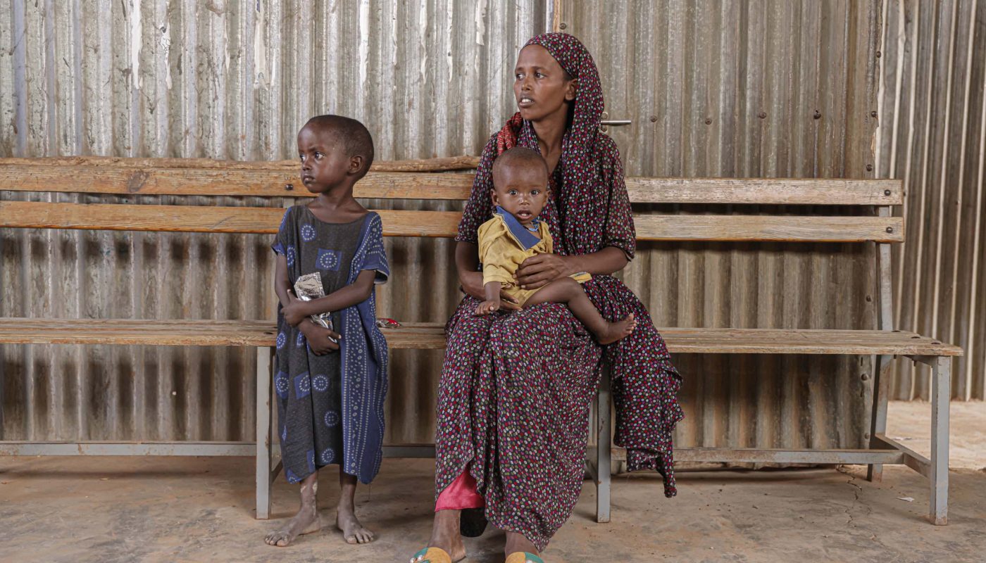Samira Abdi, 28 waits to receive food and treatment for her malnourished children at the Melkadida UNHCR supported food distribution centre in Melkadida.

Refugees, internally displaced people and host community members receive food aid, and malnourished children receive treatment at the UNHCR-supported food distribution centre in Melkadida, Ethiopia. Hundreds of thousands affected by the worst drought in decades and by conflict have been displaced in search of food, shelter and water for their families and livestock. ; Ethiopia hosts more than 878,000 refugees and asylum seekers predominantly from South Sudan, Somalia and Eritrea. The country also has an estimated 4.7 million internally displaced people (IDPs), including nearly 2 million IDP returnees, largely resulting from drought and the ongoing conflict in northern Ethiopia and localized conflicts in different parts of the country. UNHCR provides an emergency response to the different IDP situations and supports the protection needs of refugees.